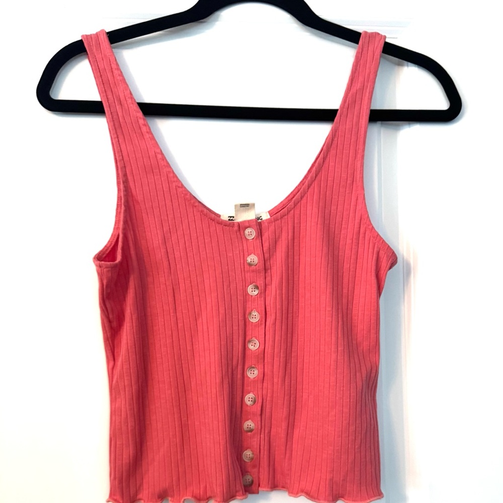 Billabong Find A Way - Rib Knit Crop Buttoned Tank Top - Picture 3 of 6